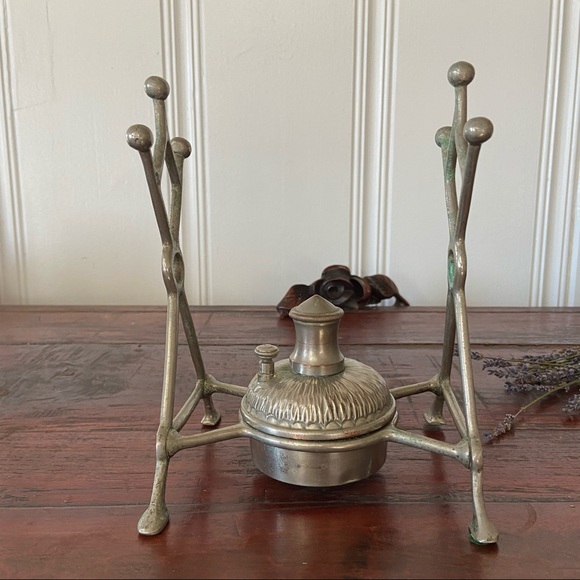 Antique Tilting Spirit Kettle with Stand - Picture 10 of 11